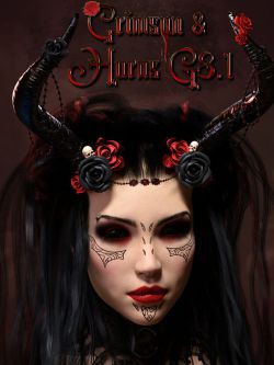 151242 人物和道具 狡猾的恶魔  Crimson and Horns for Genesis 8.1 Female