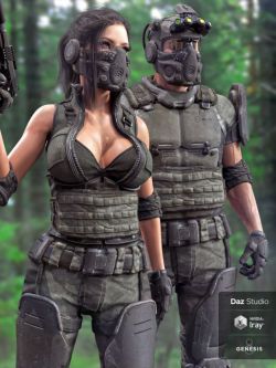 51601服装 战术装 Tactical Assault Outfit for Genesis 8 Male(s) and Femal...