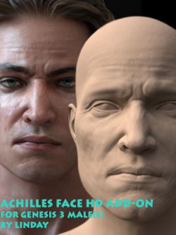 35149 人物 Achilles Face HD Add-On for Genesis 3 and 8 Male(s)