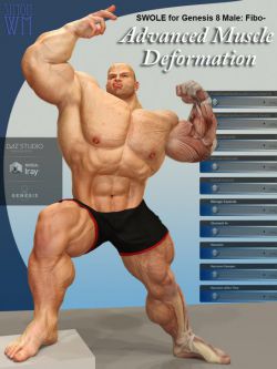 58355 人物 SWOLE for Genesis 8 Male: Fibo - Advanced Muscle Deformation