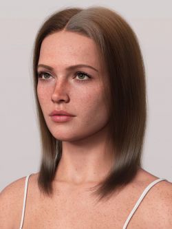 102213 头发 dForce Fine Medium Length Style Hair for Genesis 9