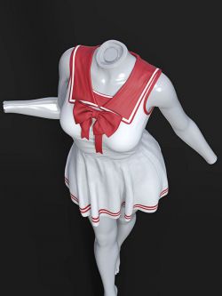 90621 服装 水手服 dForce SU Sailor Outfit for Genesis 9, 8.1, and 8 Female