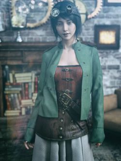 85076 服装 KUJ Steampunk Explorer Suit for Genesis 8 and 8.1 Females Bundle