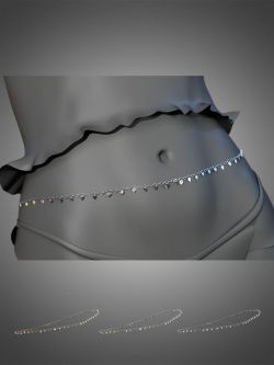 84276 首饰 肚链  X-Fashion Dreams Mesh Lingerie Belly Chain for Genesis 8...