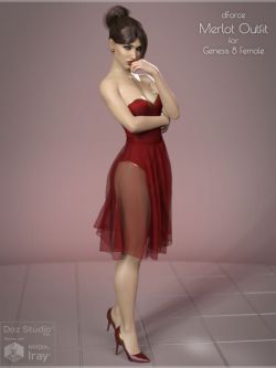 139939 服装 晚礼服 Merlot Outfit for Genesis 8 Female