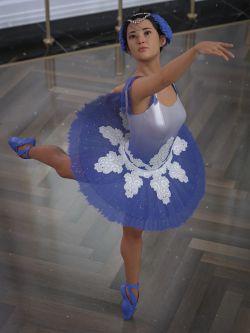 83844 服装 芭蕾舞裙  dForce Clara Ballerina Outfit for Genesis 8 and 8....