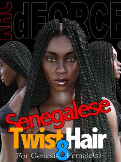 139293 头发  Senegalese Twist Hair For Genesis 8 Females