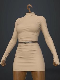 94105 服装 dForce SU High Collar Dress for Genesis 9, 8.1, and 8 Female