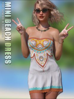 138316 服装 迷你沙滩裙 dForce Mini Beach Dress Genesis 8 Females