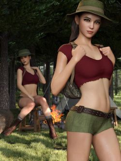 81925 服装 丛林女孩 Jungle Girl Outfit Set for Genesis 8 and 8.1 Females