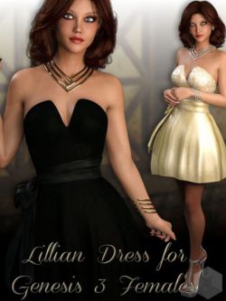 111785 服装 Lillian Dress For Genesis 3 Female