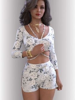 83686 服装 dForce Janet Homewear for Genesis 8.1 Females