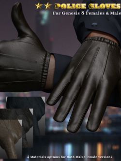 82851 警察手套 Police Gloves for Genesis 8