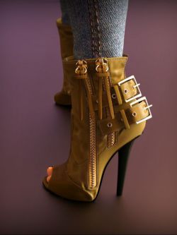 38637 鞋子 Double Zipper Buckle Boots for Genesis 3 Female