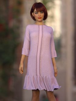 72415 服装 休闲褶边连衣裙 dForce Clio Dress for Genesis 8 Female(s)