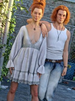 85573 姿态 Elven Siblings Poses for Genesis 8.1 Male and Female