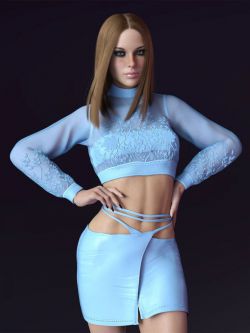 86771 服装  X-Fashion dForce Bella Mesh Outfit for Genesis 8 and 8.1 Female