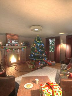 65541 场景 圣诞节客厅 Cozy Christmas Living Room