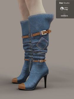 55293 鞋子 女款牛仔靴 iwoo Denim Boots for Genesis 8 Female(s)