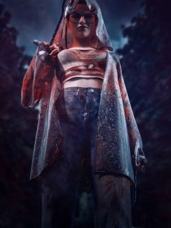 83569 服装 雨衣 dForce Bloody Rain Outfit For Genesis 8 and 8.1 Females