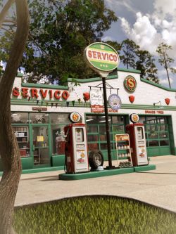 83262 场景 老式加油站 Servico Vintage Gas Station