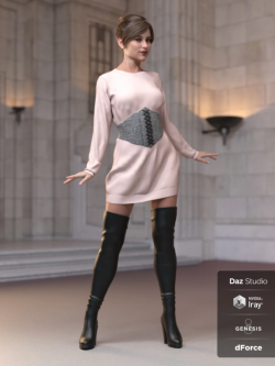 65397 连衣裙套装  dForce Bustier Dress Outfit for Genesis 8 Female(s)