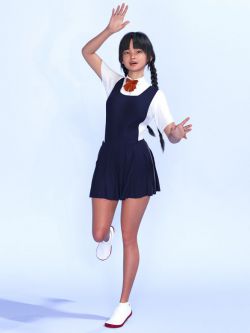 93371 服装 校服 dForce Alicia's School Outfit for Genesis 9