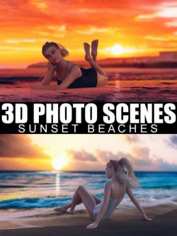 62377 场景 背景 日落海滩 3D Photo Scenes - Sunset Beaches