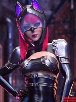 81591 服装 猫女dForce Shadow Cat Outfit for Genesis 8.1 Female