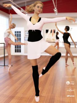 51585 服装 芭蕾舞练习服 dForce Ballet Practice Outfit for Genesis 8 F...