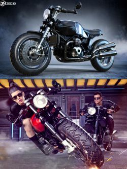 82740 道具和姿态 摩托车 Z Modern Roadster Motorbike and Poses