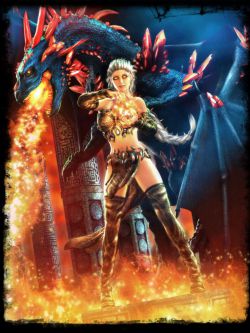 79007 服装 火焰装 dForce Mystic Fire Outfit for Genesis 8 Female(s)