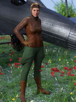 83898 服装 怀旧飞行服 Aviatrix for Genesis 8.1 Females