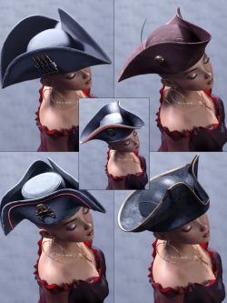 69375 首饰 海盗帽子Arrr Pirate Hats Genesis 8 Male & Female