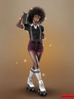 81647 服装 道具 AJC Boogie Roller Girl Outfit and Boombox for Genesis 8 a...