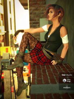 58371 服装 dForce Urban Adventure Outfit for Genesis 8 Female