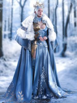 92831 服装 花女王套装 dForce Snowflake Queen Outfit for Genesis 9