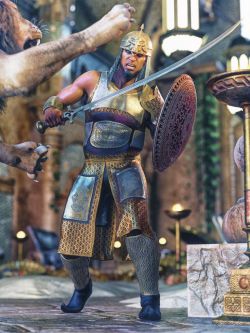 81753 服装 盔甲  dForce Land Guard Outfit for Genesis 8 and 8.1 Males