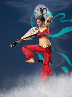 86282 服装 敦煌飞天 dForce MK Flying Outfit for Genesis 8 and 8.1 Females