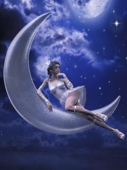 92535 月亮道具 KuJ Paper Moon Love Poses for Genesis 9 and 8