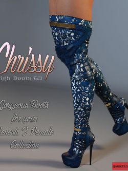 120294 鞋子 Chrissy High Boots for Genesis 3 Females by 3DS