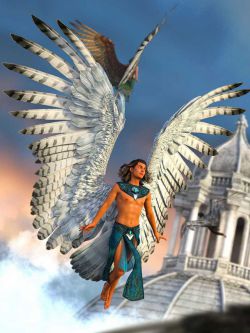 87118 道具  翅膀Metatron Hierarchical Poses for Genesis 8.1 Male and Avij...