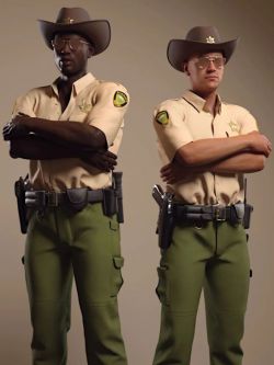 73595 警长制服 dForce Sheriff Uniform and Props for Genesis 8 Males
