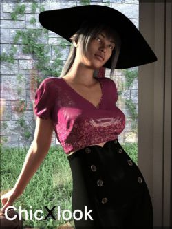 55019 服装 dForce ChicXlook Outfit for Genesis 8 Female
