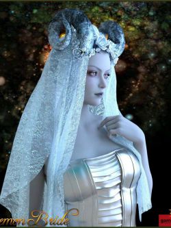 145123 服装  新娘头饰  Prae-Demon Bride Headdress for G8 Daz by prae (