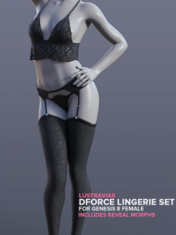 服装 内衣套装 dForce Lingerie Set for G8F - Daz Freebie