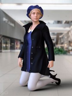 80884 服装 冬季长裙 dForce Winter Full Dress for Genesis 8.1 Females