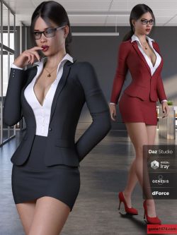 81287 服装 职业装 Businesswoman Outfit Set for Genesis 8 and 8.1 Females