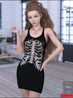 56295 服装  背心连衣裙 dForce Tanked Dress for Genesis 8 Female(s)