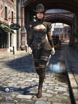 48477 服装  赏金猎人服装 Bounty Hunter Outfit for Genesis 8 Female ...